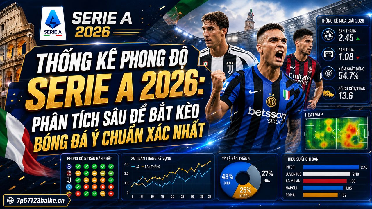 Thống kê phong độ Serie A 2026: Phân tích sâu để bắt kèo bóng đá Ý chuẩn xác nhất
